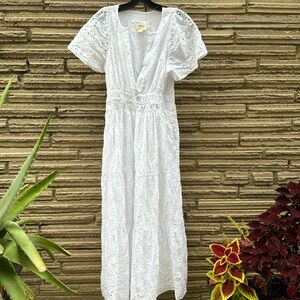 MAEVE Anthropology Dress Womens SZ S White Eyelit